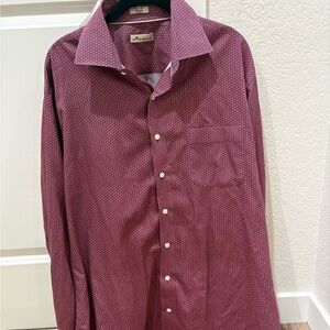 Peter Millar XL Maroon and navy Dress Shirt